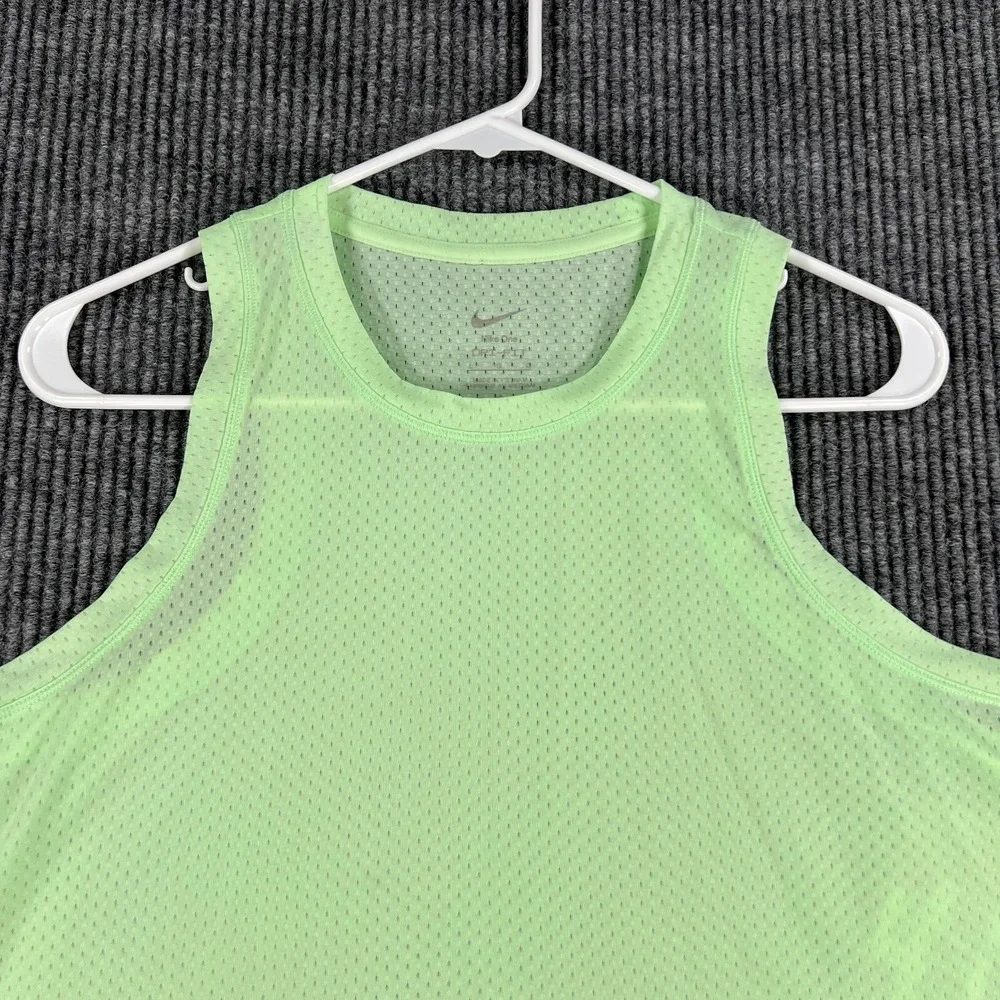 Nike Tank Trop Cropped Womens Large Green Sleeveless Active Workout Training New